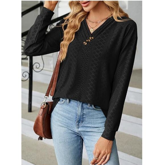 YATHON Women's Tops Dressy Casual Fall Long Sleeve Fashion Ladies Loose Fit - Picture 5 of 6